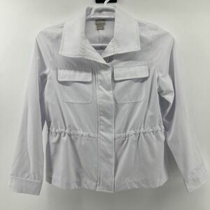 Chico's Jacket Women's Size 1  US 8-10 White Cotton Multi-Seasons Medium